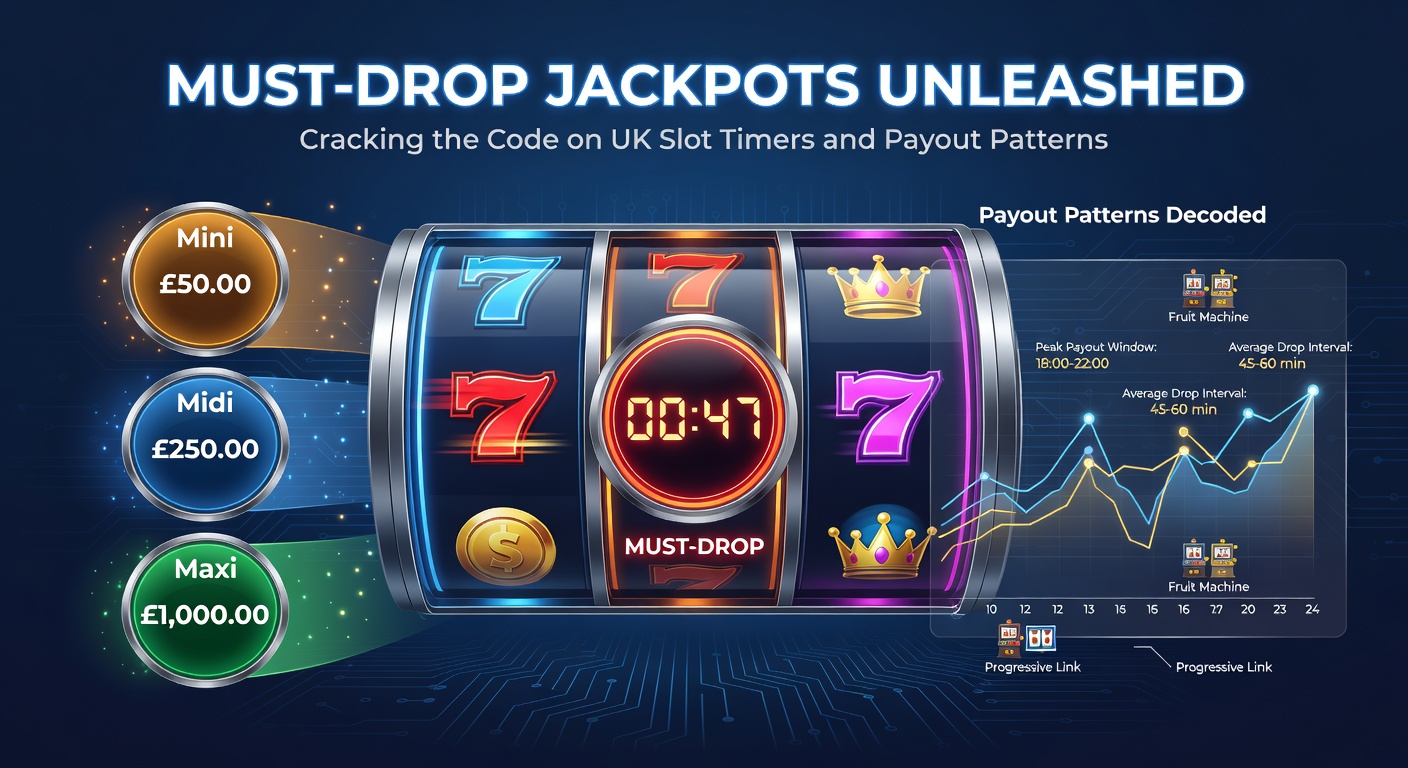 Close-up of a mobile slot interface showing multiple must-drop jackpot meters at various stages, with payout history graph overlaid