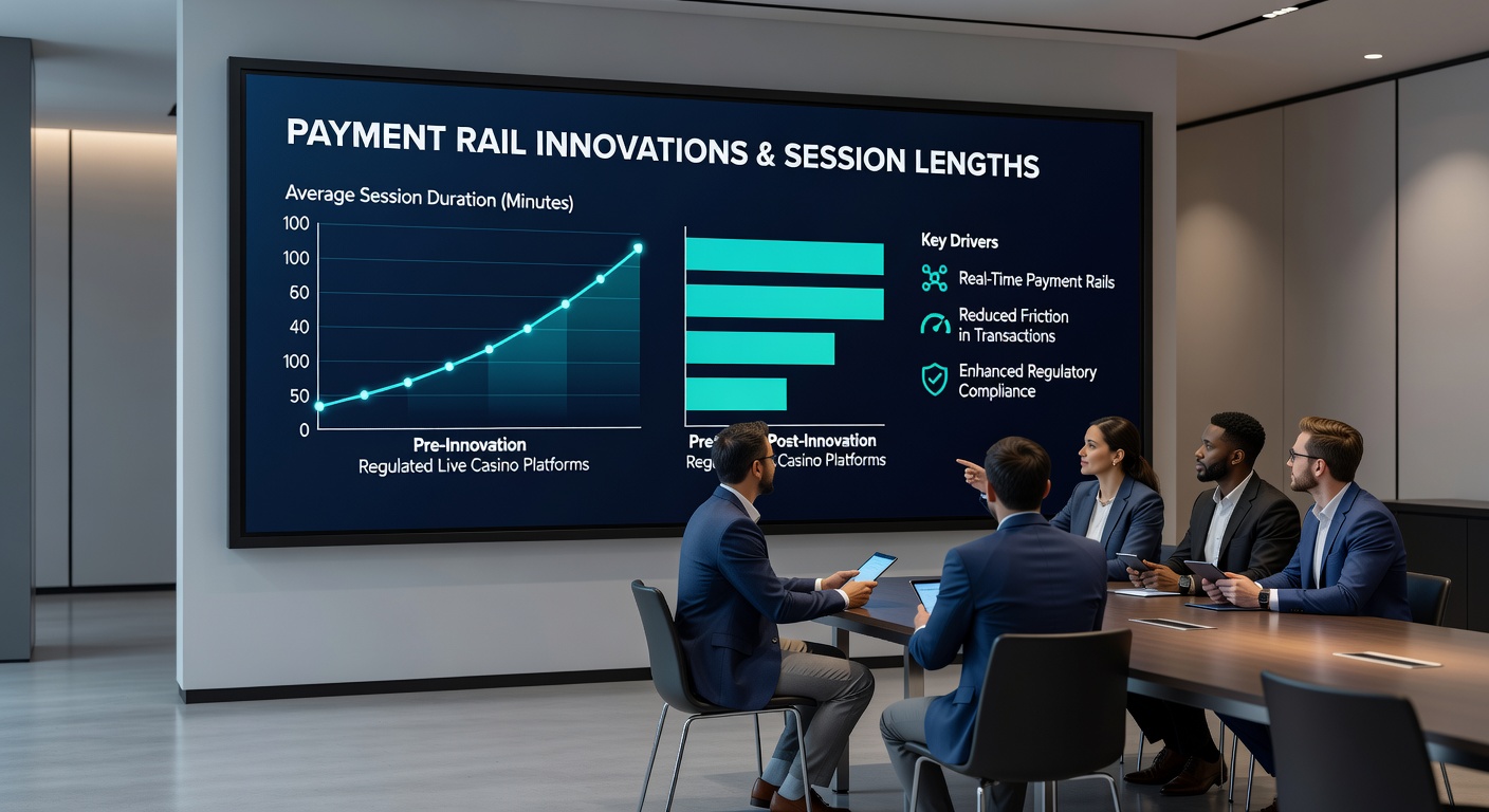 Live casino session analytics dashboard displaying extended play durations linked to payment innovations