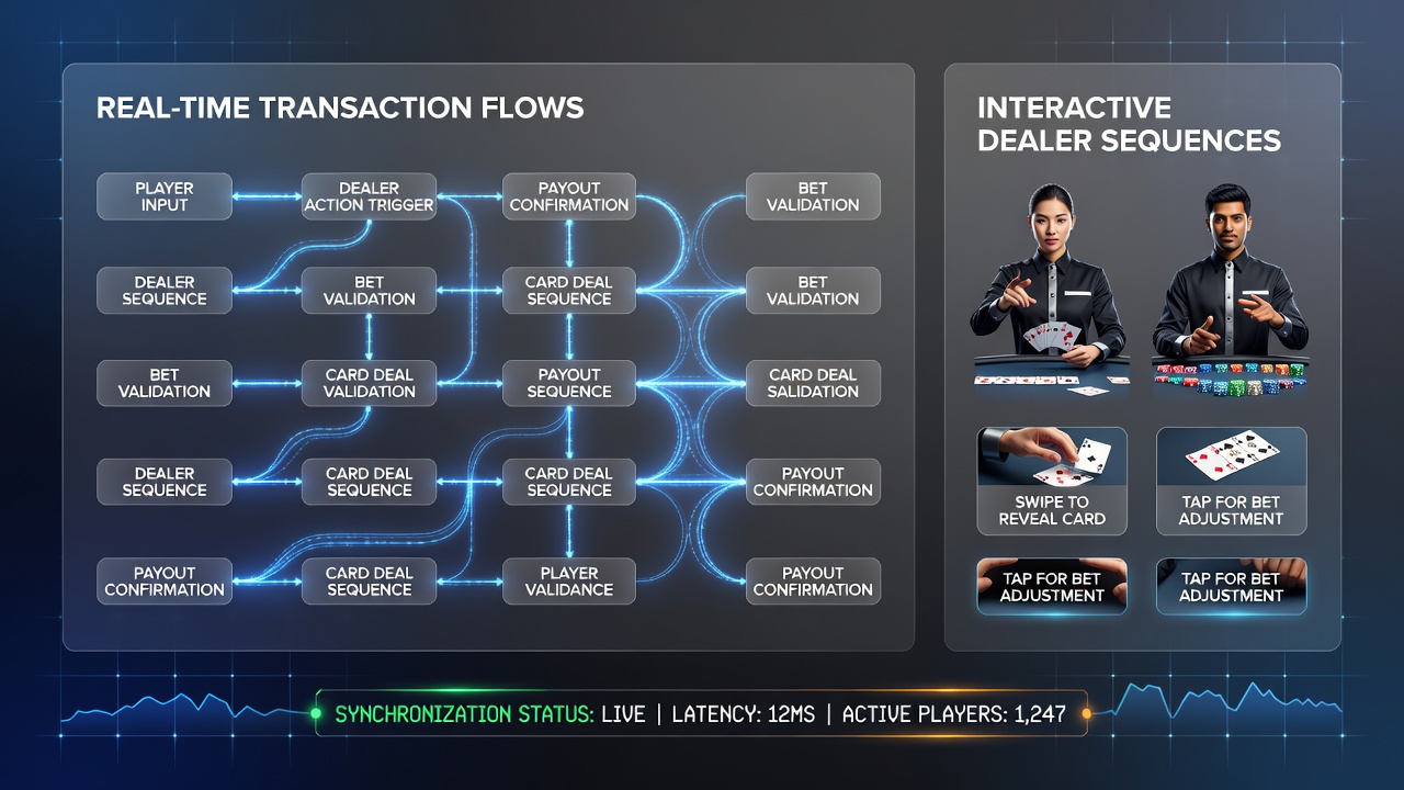 Technical diagram of real-time transaction and dealer sequence synchronization flow